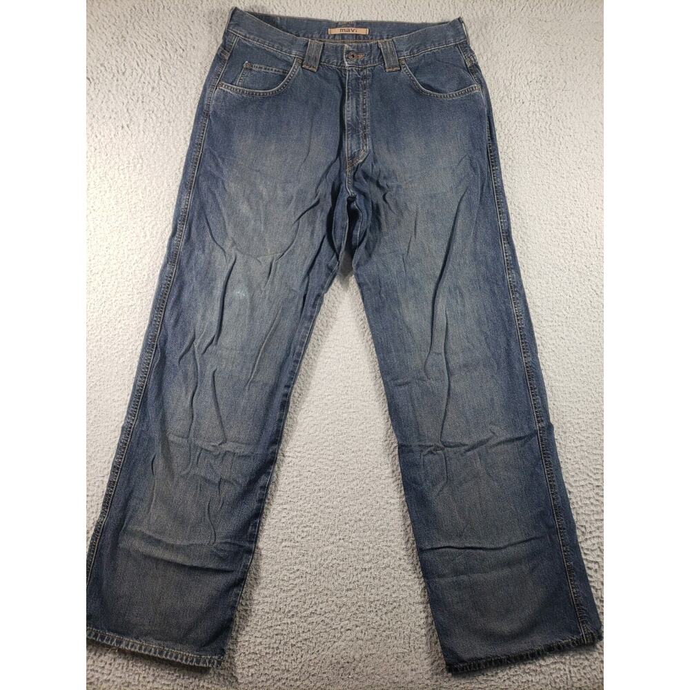 Mavi Jeans Men's 34x32 Blue Denim 170 Max Wide Relaxed Straight Cotton Casual